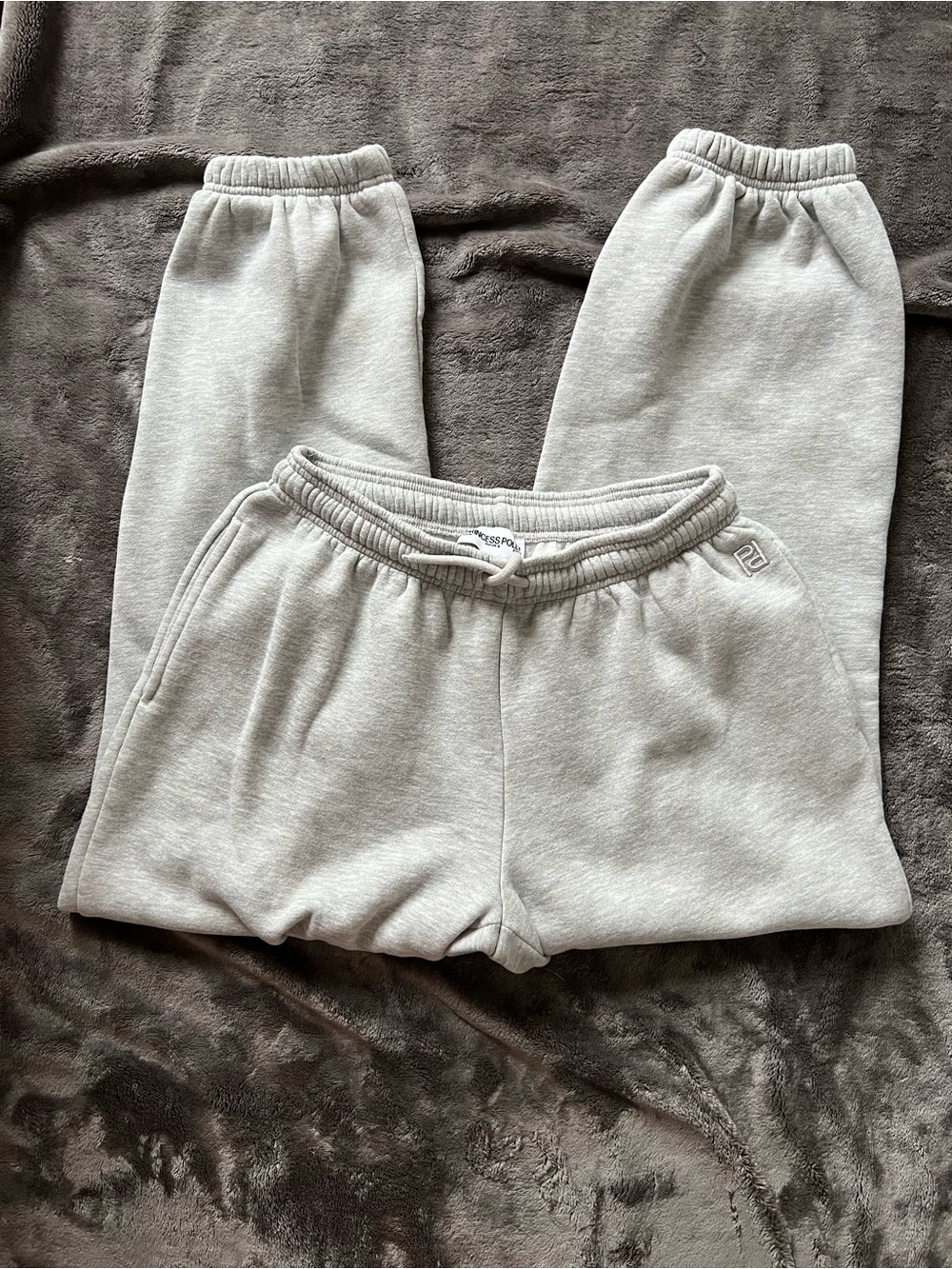 Princess Polly Light Gray Track Joggers